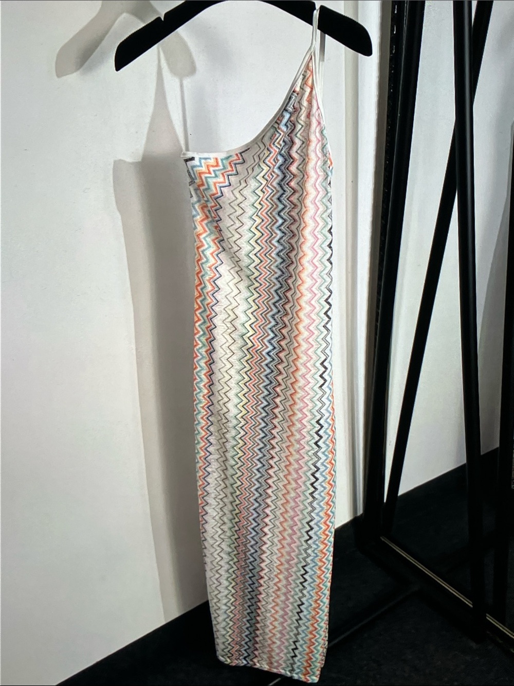 Missoni Pastel Zigzag One-Shoulder Maxi Dress - Picture 2 of 5